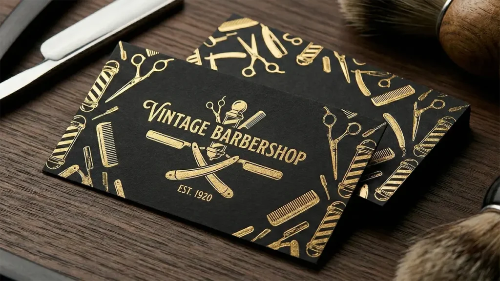 Gold Foil Business Cards: The Ultimate Branding Tool for Luxury Barbershops